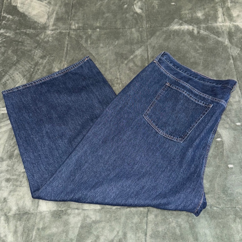 Old Navy Wow Baggy Wide Leg Jeans Celestia Blue Mid Rise Plus Size 26 Dark Wash